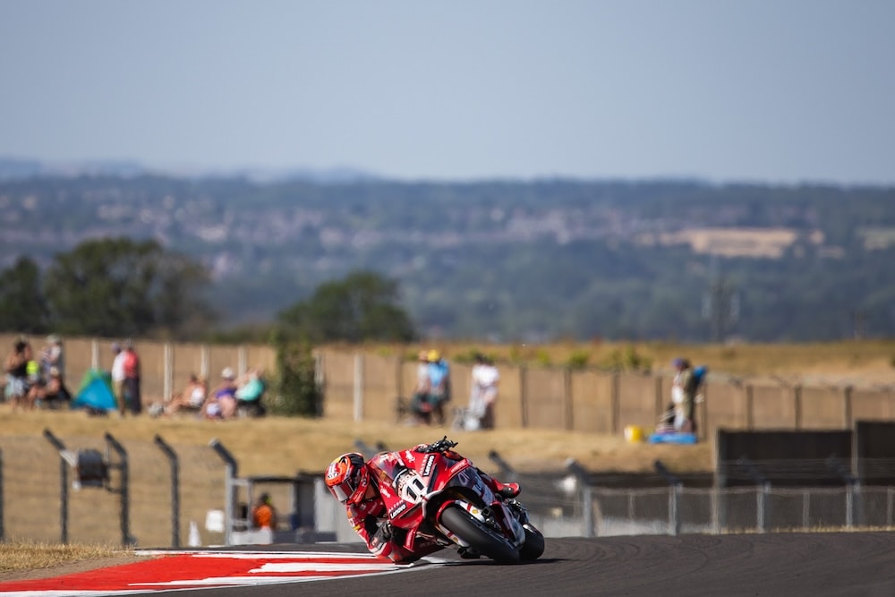 Bulega Wins WorldSBK Race Two at Donington for His 23rd Victory of the Season