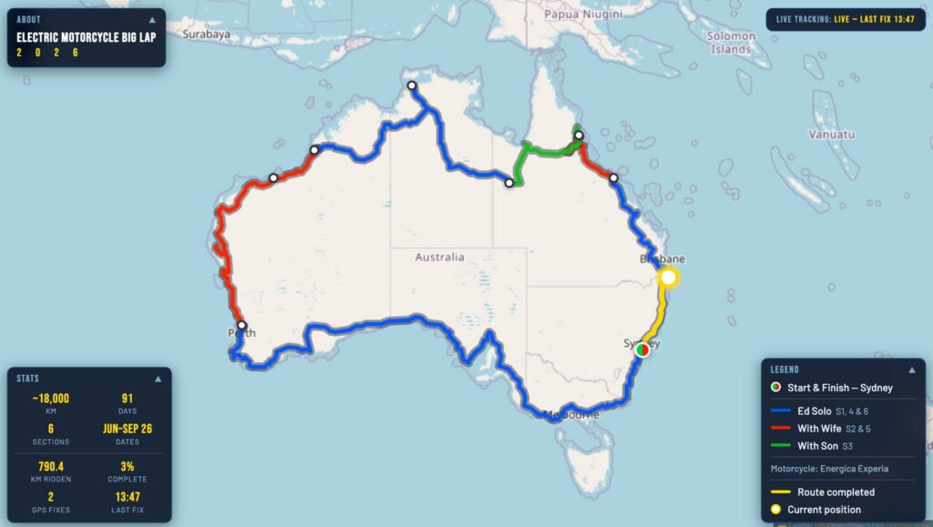 Rider Sets Out to Lap Australia by Electric Motorcycle — an Unprecedented Journey on the Energica Experia