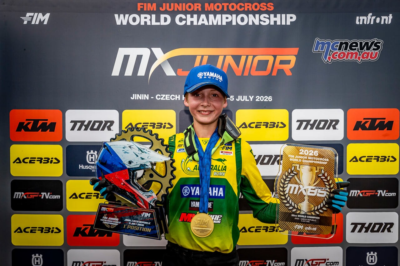 Australia's 13-Year-Old Bohanon Sweeps Both Motos in 85cc, Becomes World Junior MX Champion — Australia's First in 18 Years