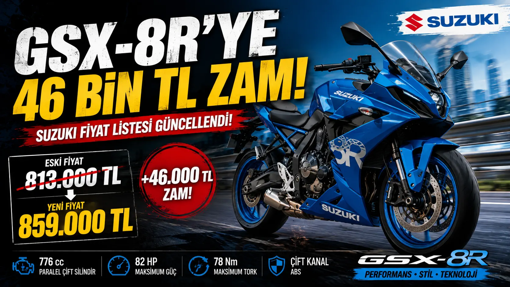 Suzuki Raises Turkish Prices on GSX-8R, GSX-8S and V-Strom 800DE